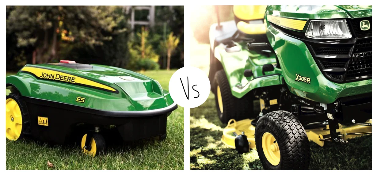 Tondeuse autoportée VS tondeuse robot